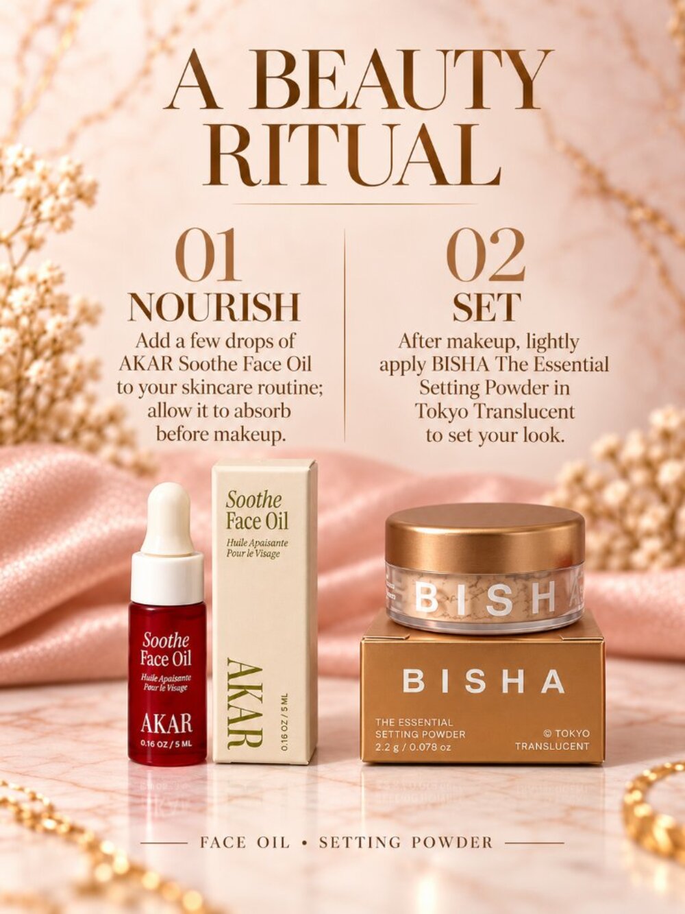 BISHA Tokyo Translucent Setting Powder + AKAR Soothe Face Oil Mini Duo - Picture 5 of 5